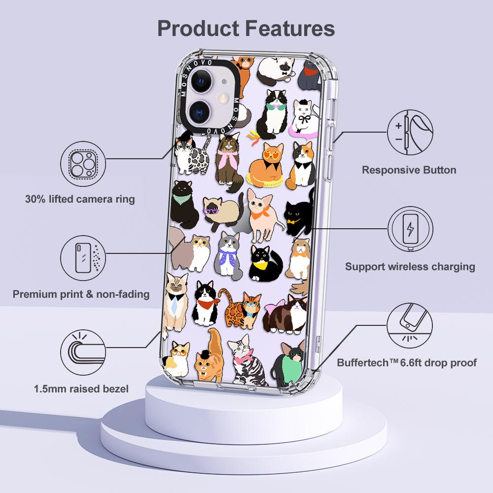 Cute Cat Phone Case - iPhone 11 Case - MOSNOVO