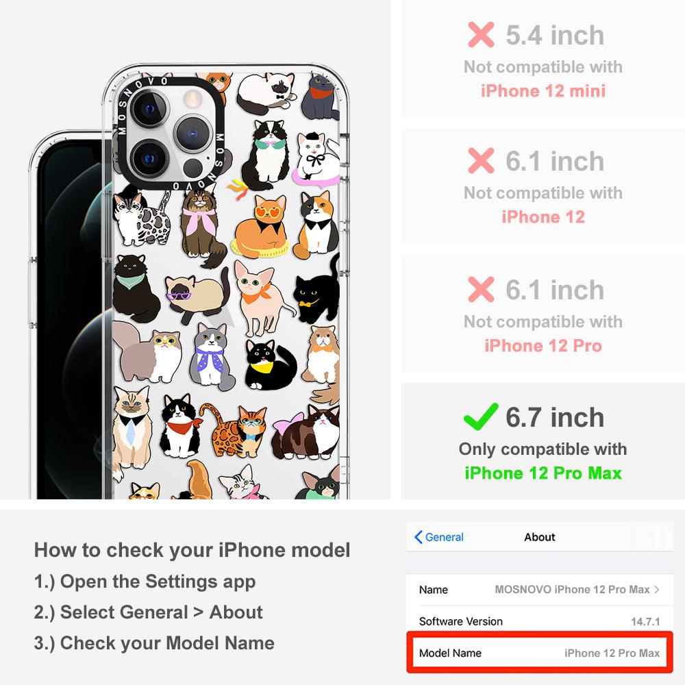 Cute Cat Phone Case - iPhone 12 Pro Max Case - MOSNOVO
