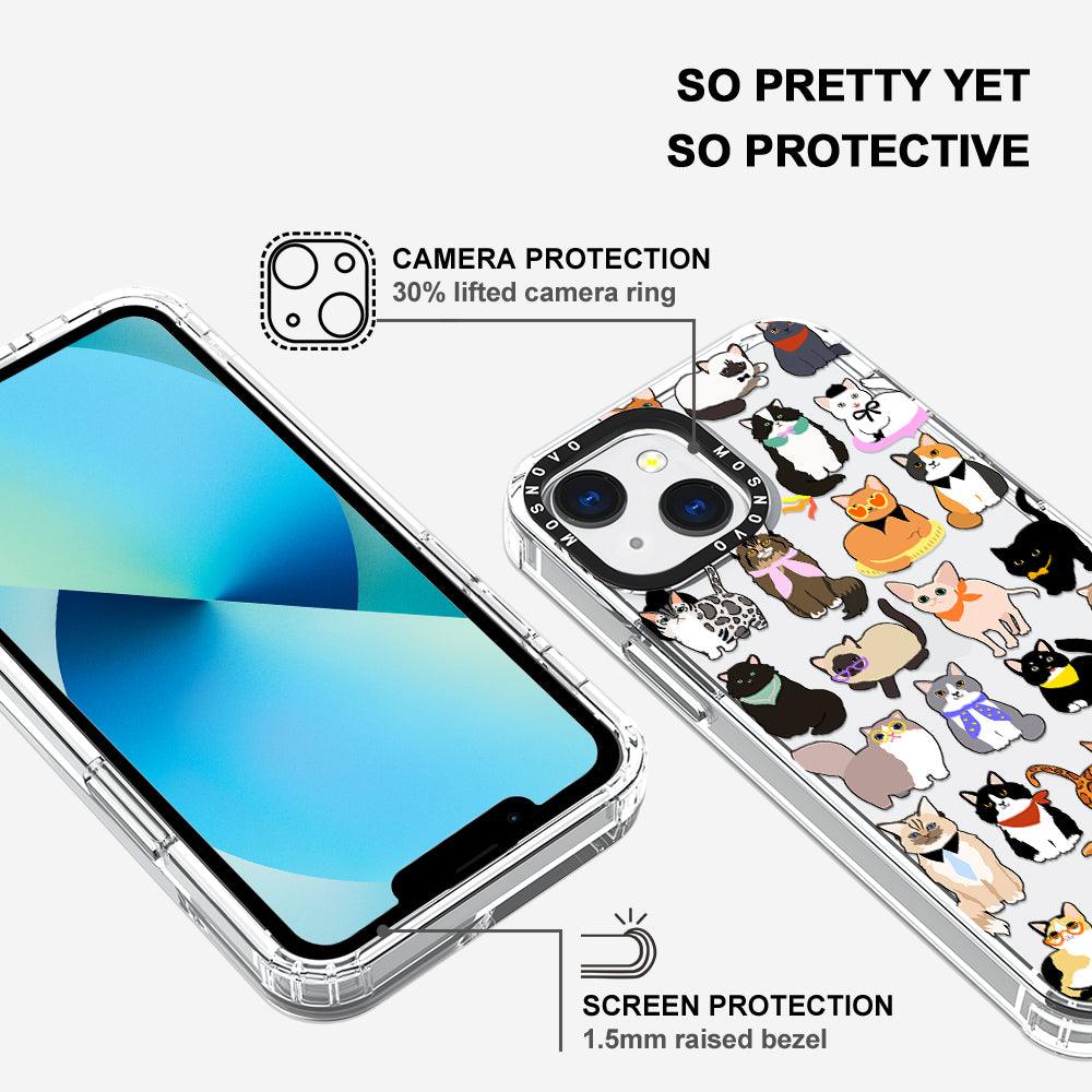 Cute Cat Phone Case - iPhone 13 Case - MOSNOVO