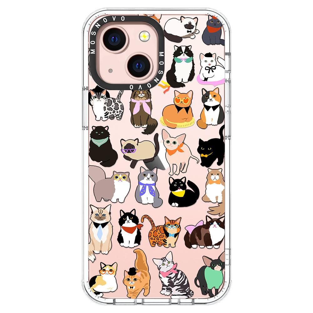 Cute Cat Phone Case - iPhone 13 Mini Case - MOSNOVO