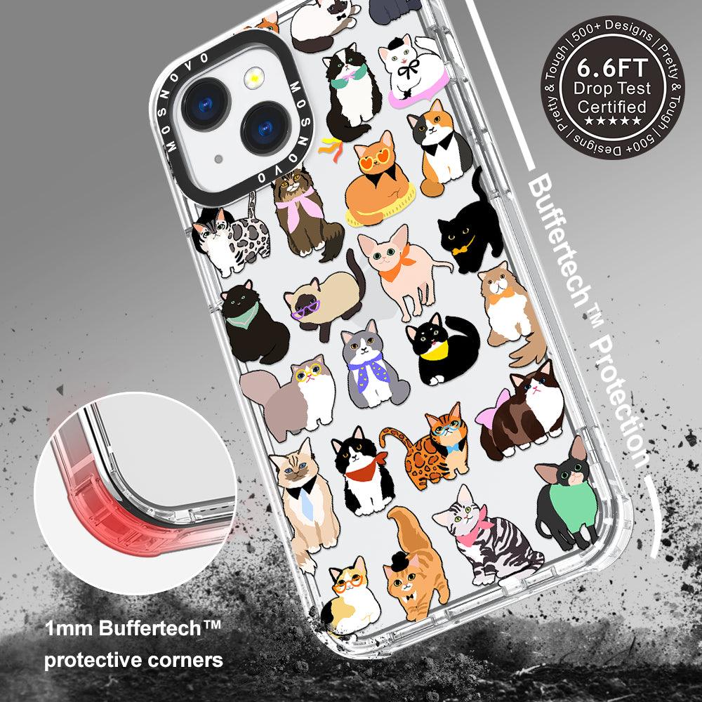 Cute Cat Phone Case - iPhone 13 Mini Case - MOSNOVO