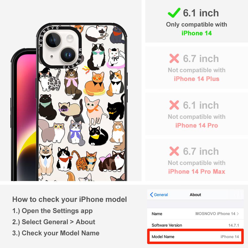 Cute Cat Phone Case - iPhone 14 Case - MOSNOVO