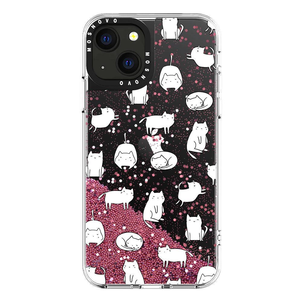 Cute Cats Glitter Phone Case - iPhone 13 Case - MOSNOVO