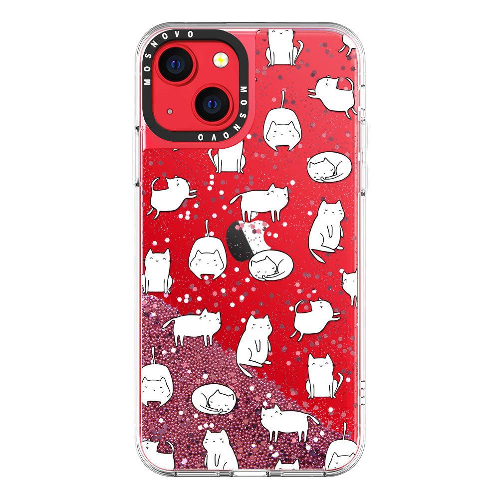 Cute Cats Glitter Phone Case - iPhone 13 Case - MOSNOVO