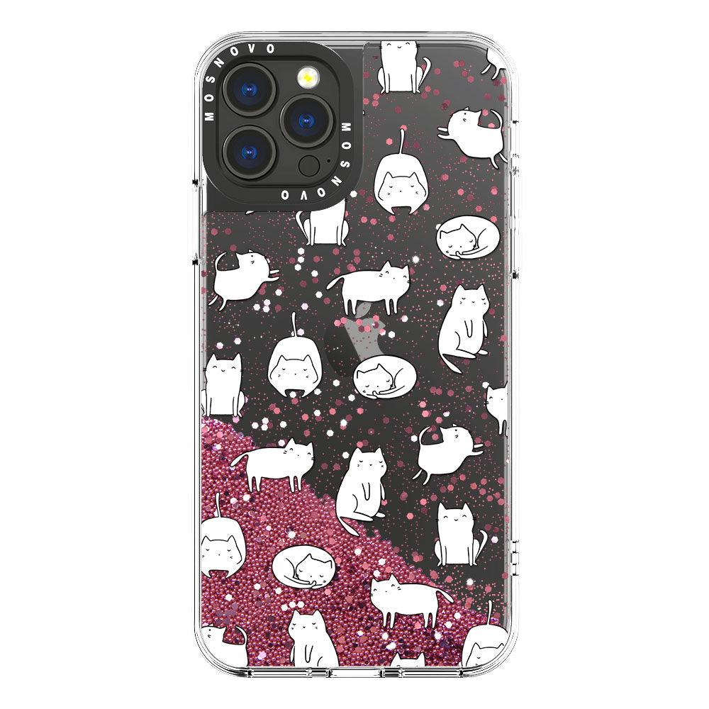 Cute Cats Glitter Phone Case - iPhone 13 Pro Max Case - MOSNOVO