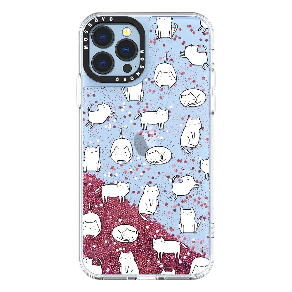 Cute Cats Glitter Phone Case - iPhone 13 Pro Max Case - MOSNOVO