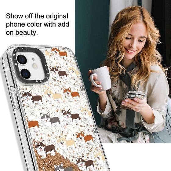 Cute Corgi Glitter Phone Case - iPhone 12 Case - MOSNOVO
