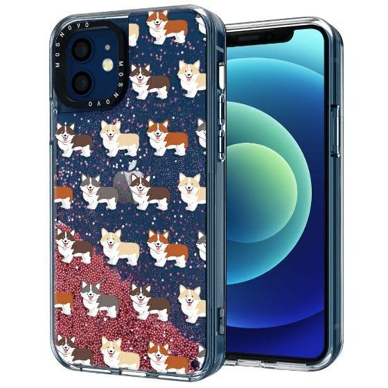 Cute Corgi Glitter Phone Case - iPhone 12 Mini Case - MOSNOVO