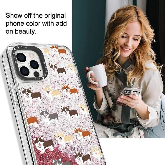 Cute Corgi Glitter Phone Case - iPhone 12 Pro Max Case - MOSNOVO