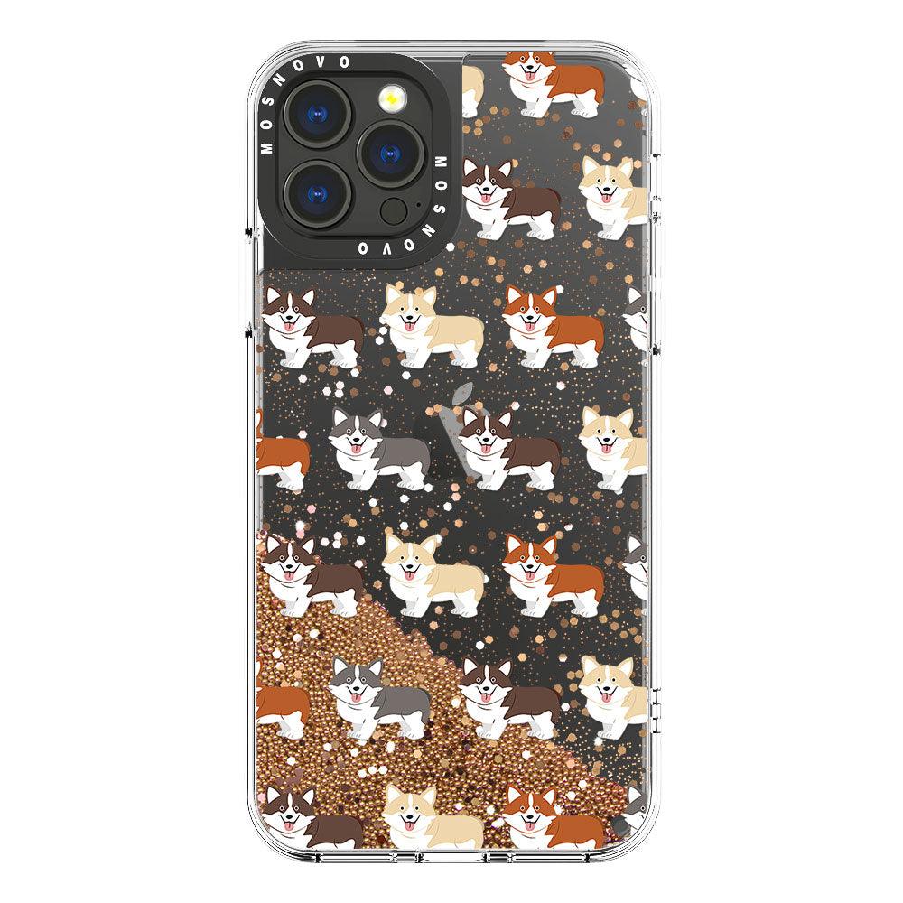 Cute Corgi Glitter Phone Case - iPhone 13 Pro Max Case - MOSNOVO