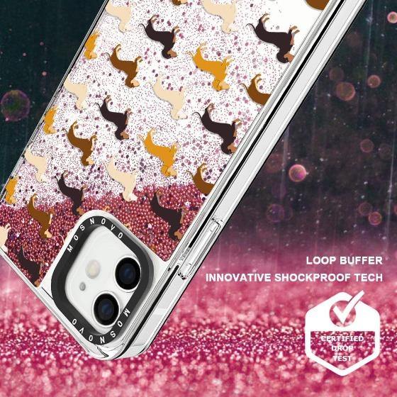 Cute Dachshund Glitter Phone Case - iPhone 12 Case - MOSNOVO