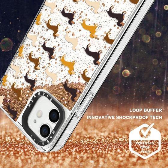 Cute Dachshund Glitter Phone Case - iPhone 12 Case - MOSNOVO