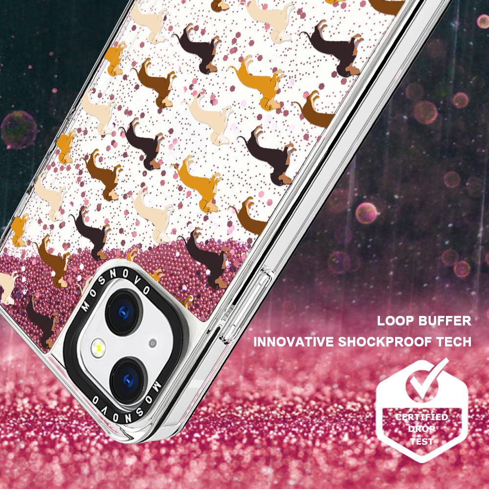 Cute Dachshund Glitter Phone Case - iPhone 13 Case - MOSNOVO
