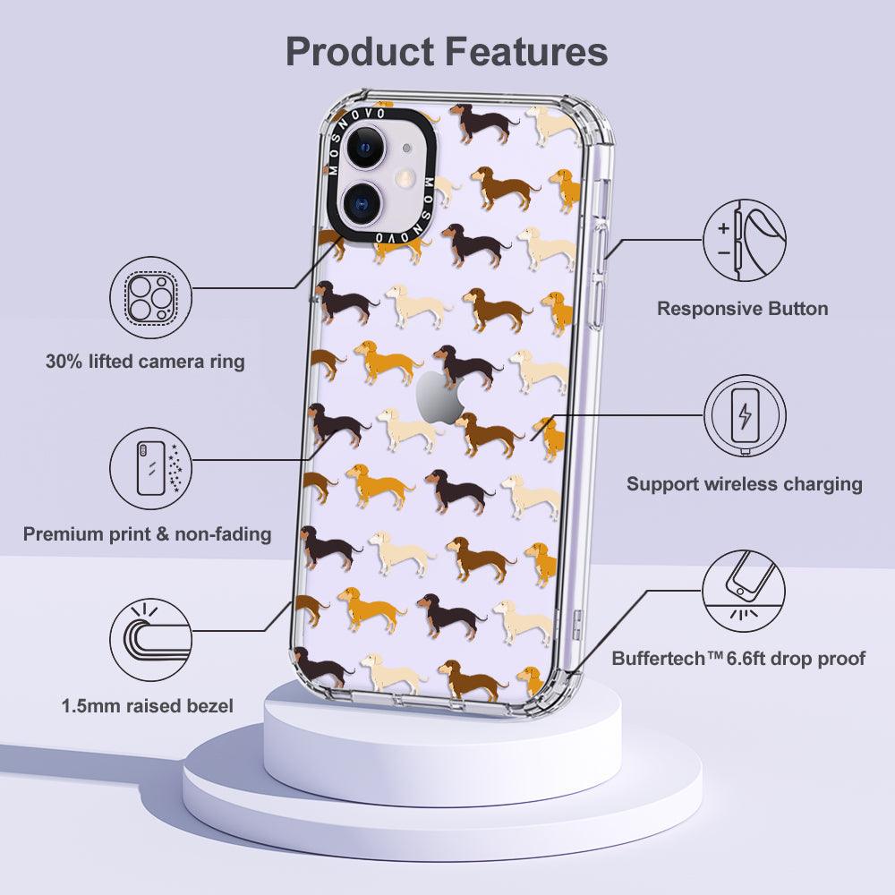 Cute Dachshund Phone Case - iPhone 11 Case - MOSNOVO