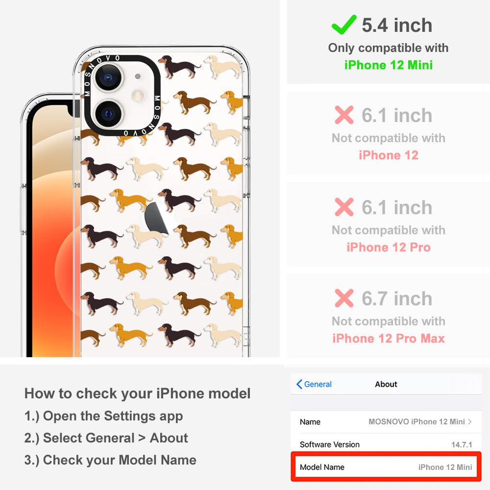 Cute Dachshund Phone Case - iPhone 12 Mini Case - MOSNOVO