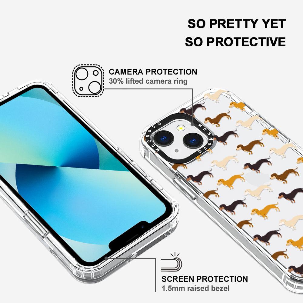 Cute Dachshund Phone Case - iPhone 13 Mini Case - MOSNOVO