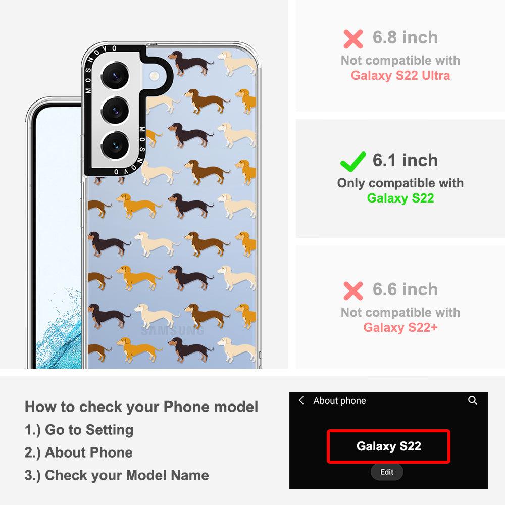 Cute Dachshund Phone Case - Samsung Galaxy S22 Case - MOSNOVO