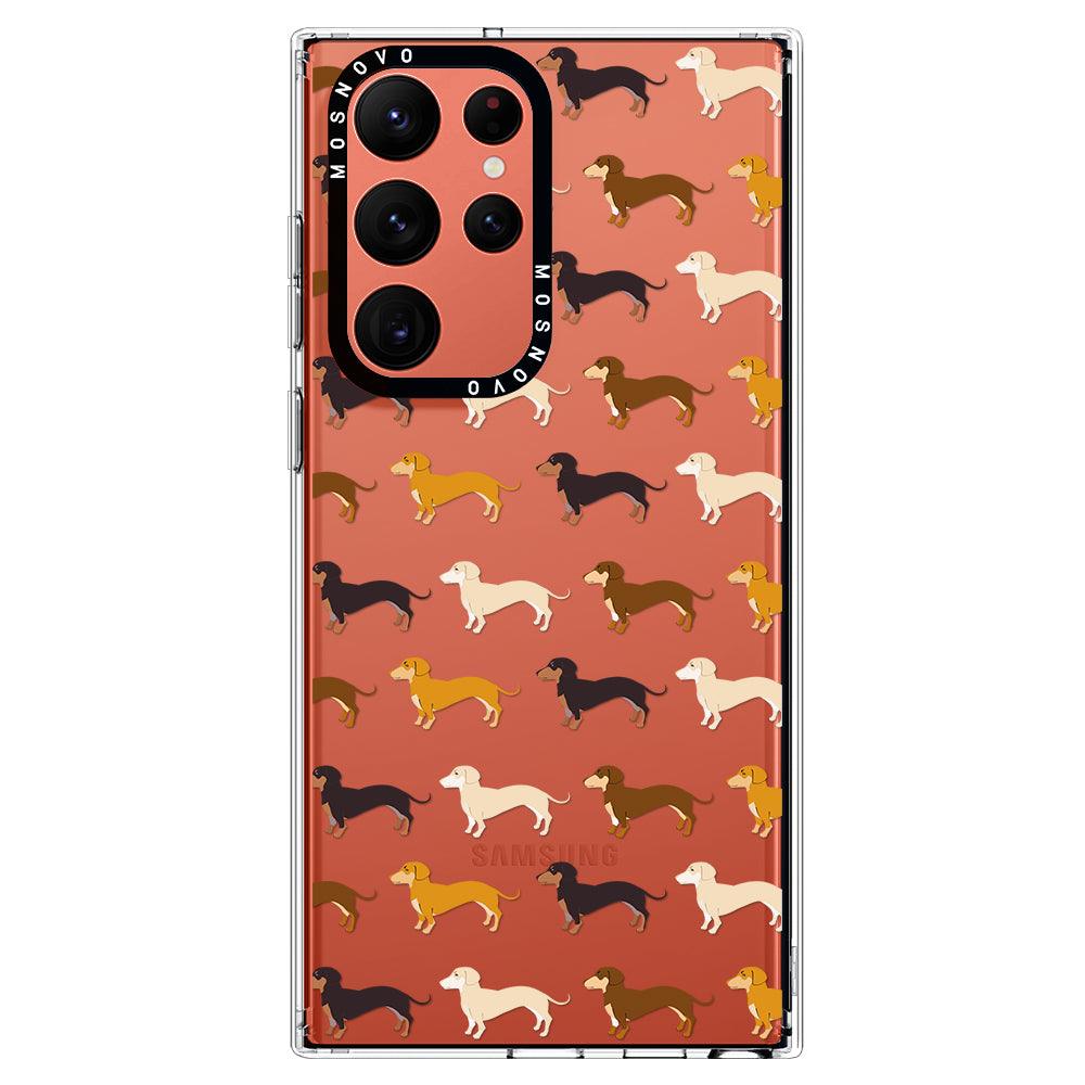 Red Dachshund Phone Case Striped Polka Dot Dachshund Case