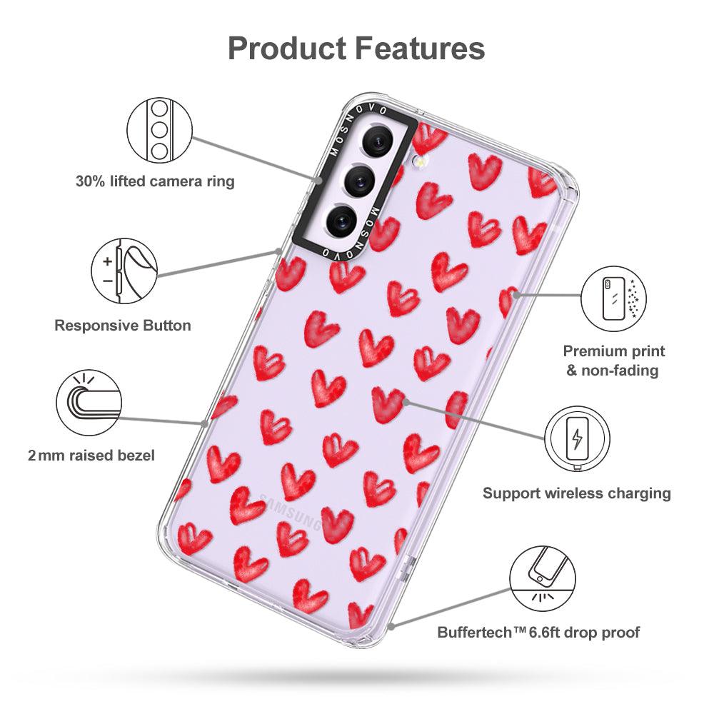 Cute Little Heart Phone Case - Samsung Galaxy S21 FE Case - MOSNOVO