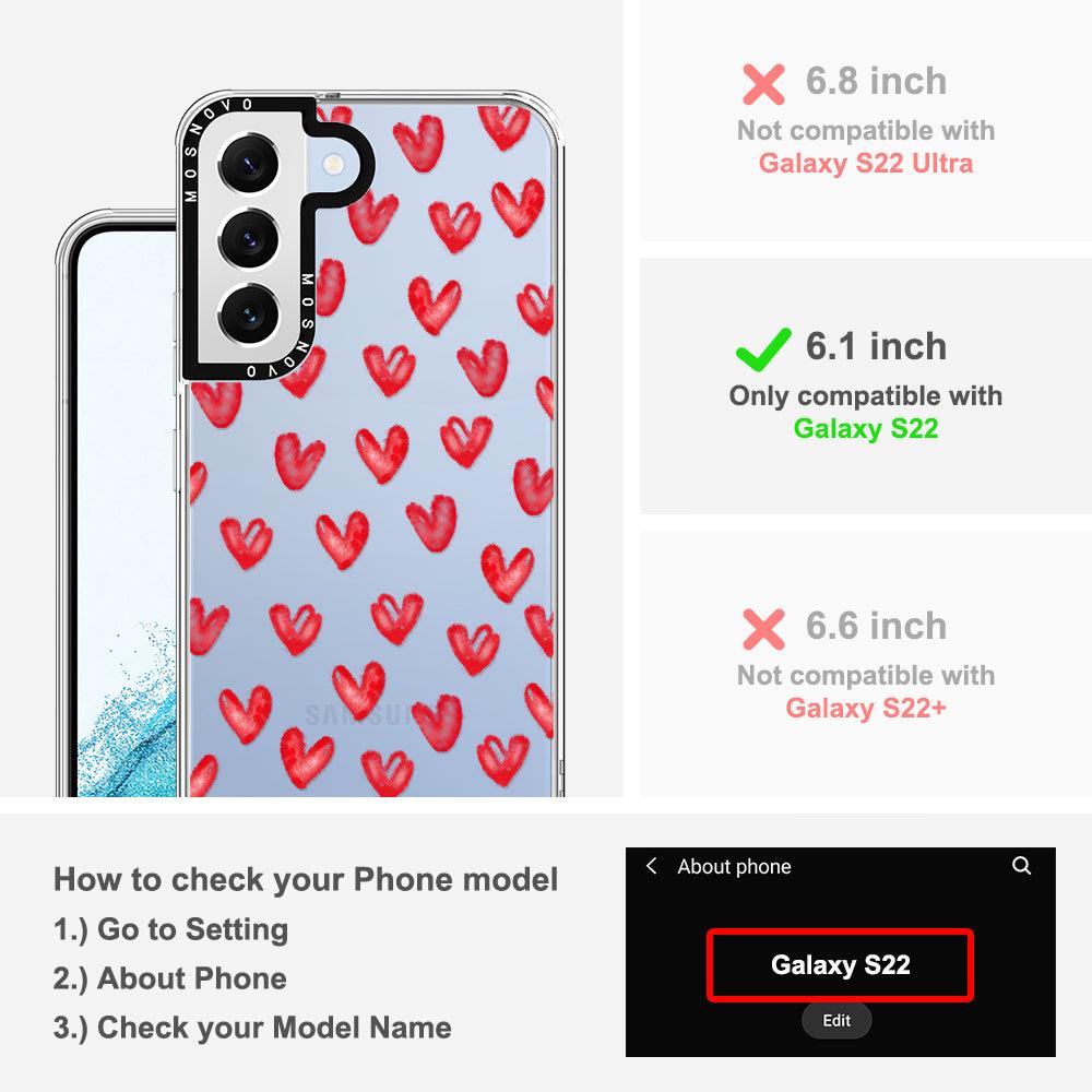 Cute Little Heart Phone Case - Samsung Galaxy S22 Case - MOSNOVO