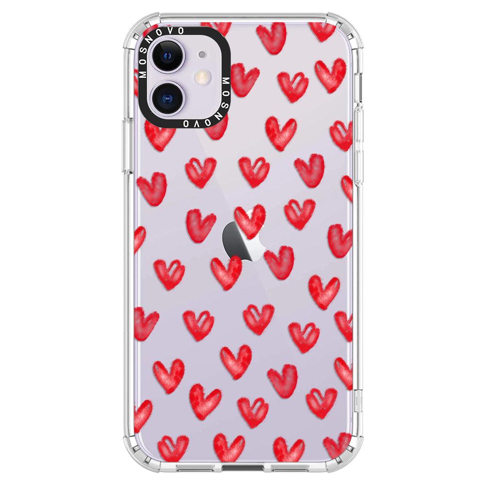 Cute Little Hearts Phone Case - iPhone 11 Case - MOSNOVO