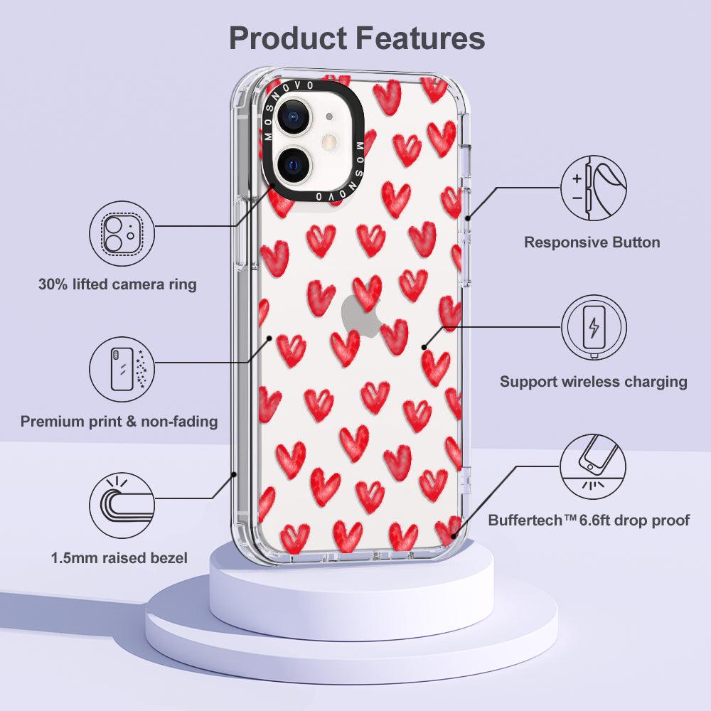 Cute Little Hearts Phone Case - iPhone 12 Case - MOSNOVO