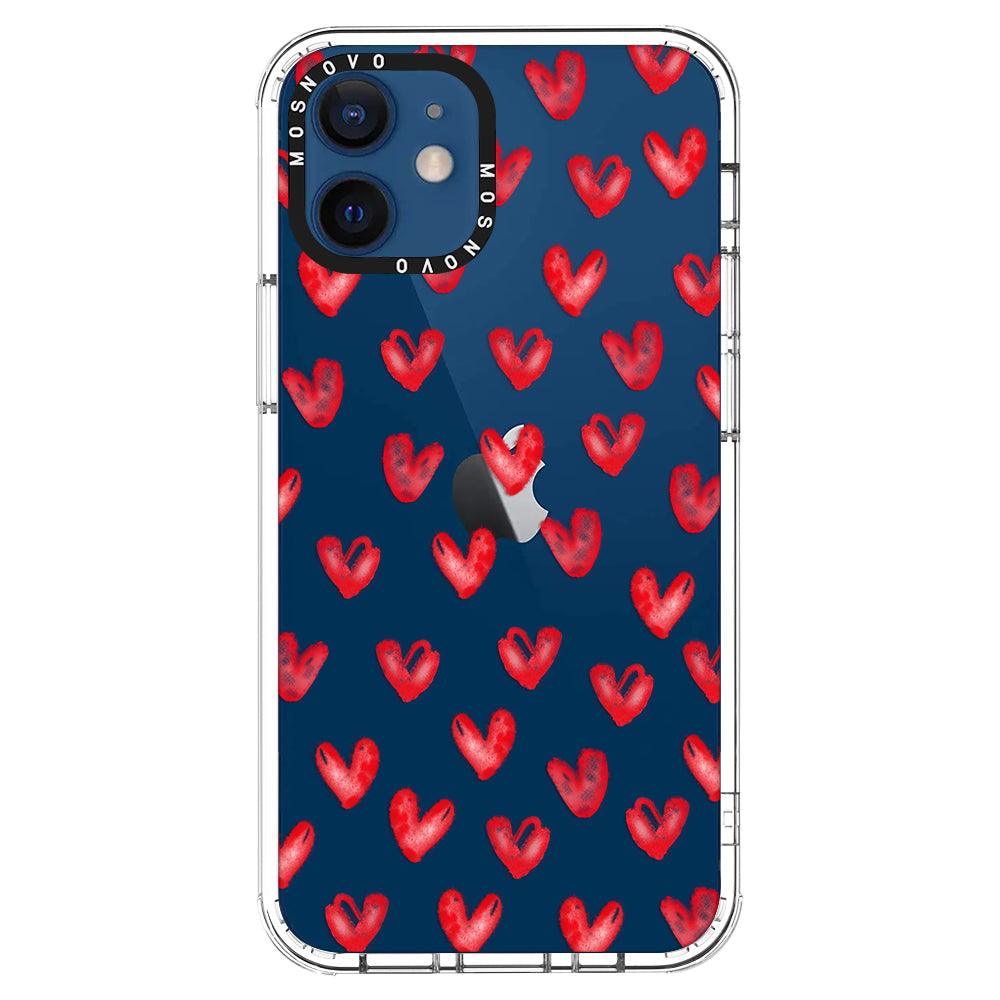 Cute Little Hearts Phone Case - iPhone 12 Case - MOSNOVO