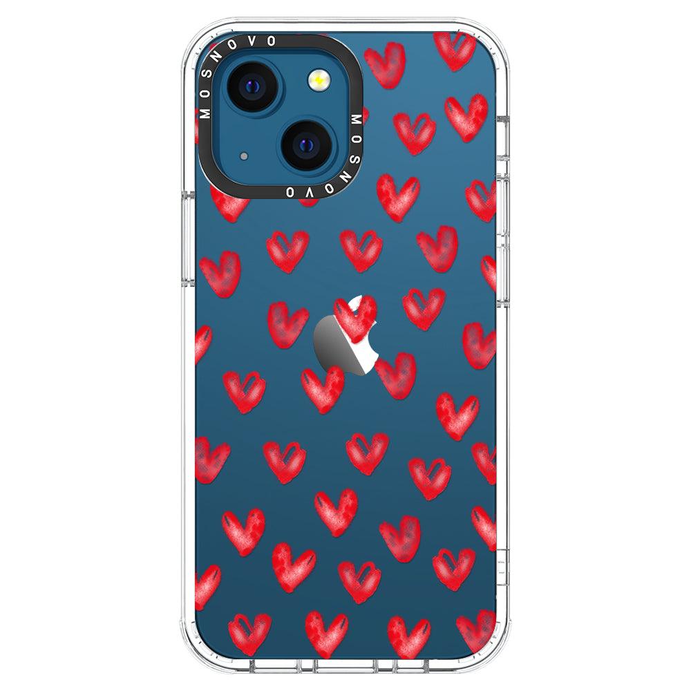 Cute Little Hearts Phone Case - iPhone 13 Mini Case - MOSNOVO