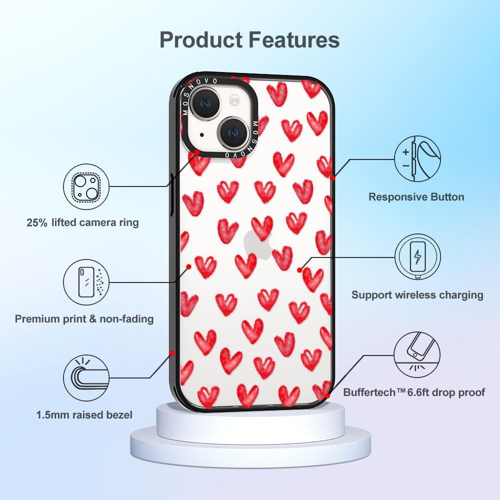 Cute Little Hearts Phone Case - iPhone 14 Case - MOSNOVO