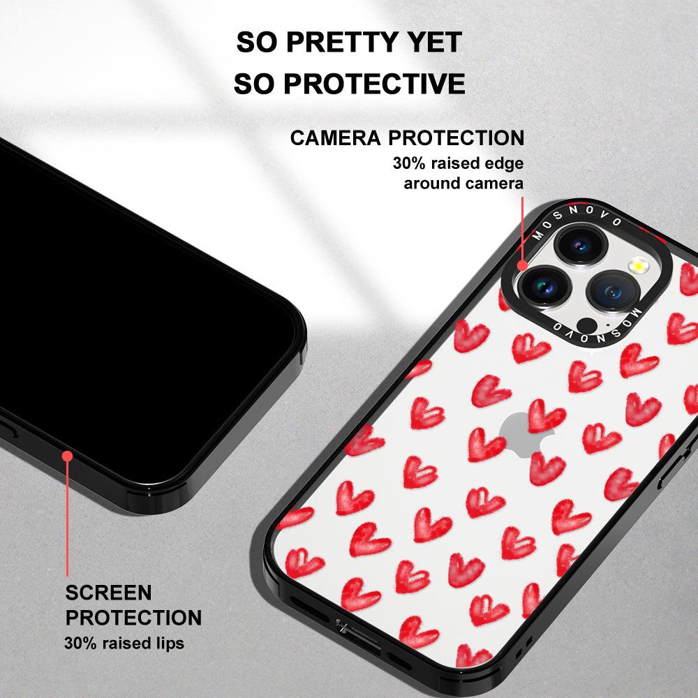 Cute Little Hearts Phone Case - iPhone 14 Pro Max Case - MOSNOVO