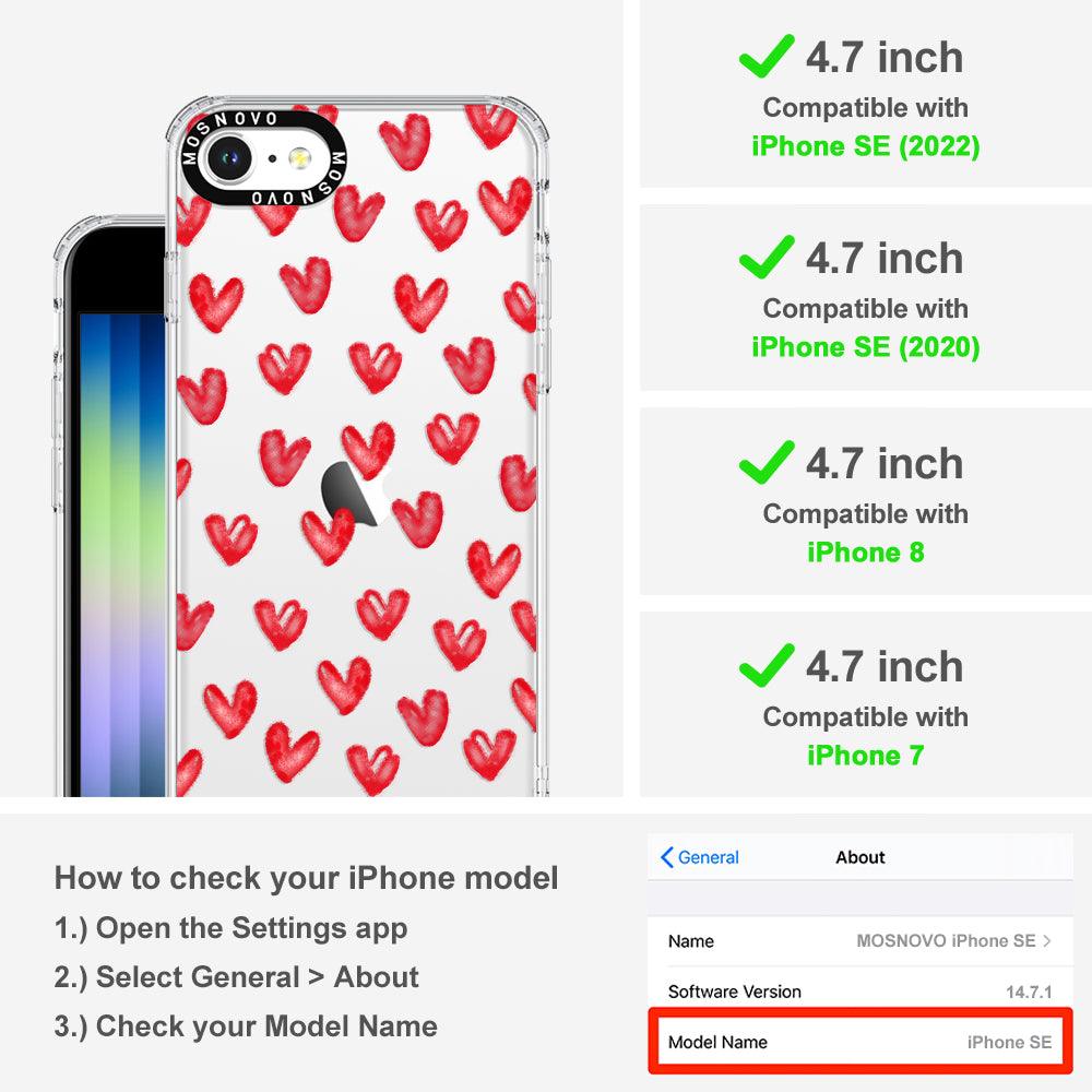 Cute Little Hearts Phone Case - iPhone SE 2020 Case - MOSNOVO