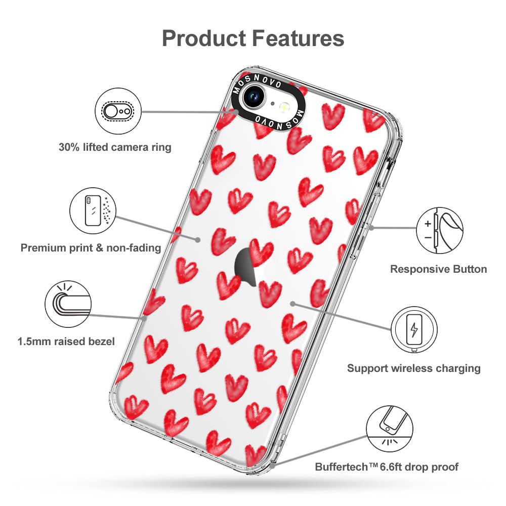 Cute Little Hearts Phone Case - iPhone SE 2020 Case - MOSNOVO