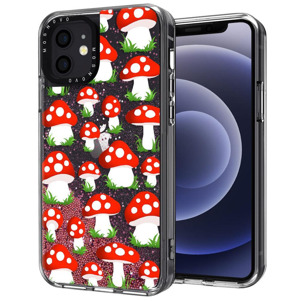 Cute Mushroom Glitter Phone Case - iPhone 12 Mini Case - MOSNOVO