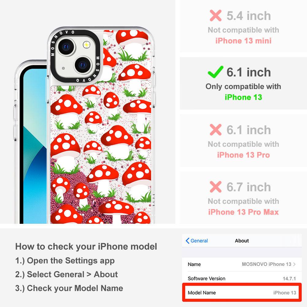 Cute Mushroom Glitter Phone Case - iPhone 13 Case - MOSNOVO