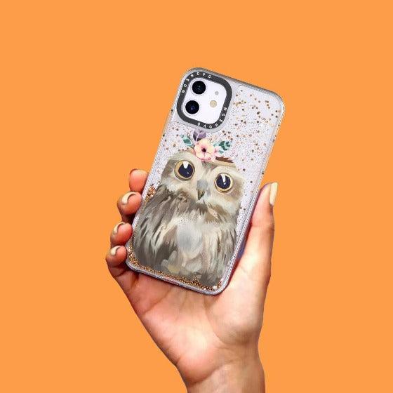 Cute Owl Glitter Phone Case - iPhone 11 Case - MOSNOVO