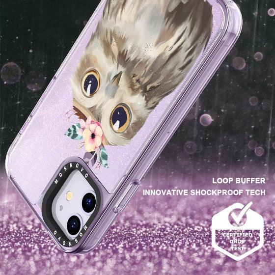 Cute Owl Glitter Phone Case - iPhone 11 Case - MOSNOVO