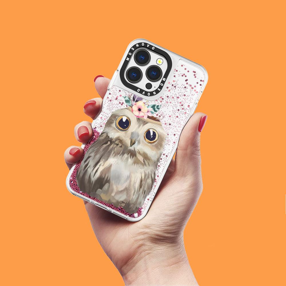 Cute Owl Glitter Phone Case - iPhone 13 Pro Case - MOSNOVO