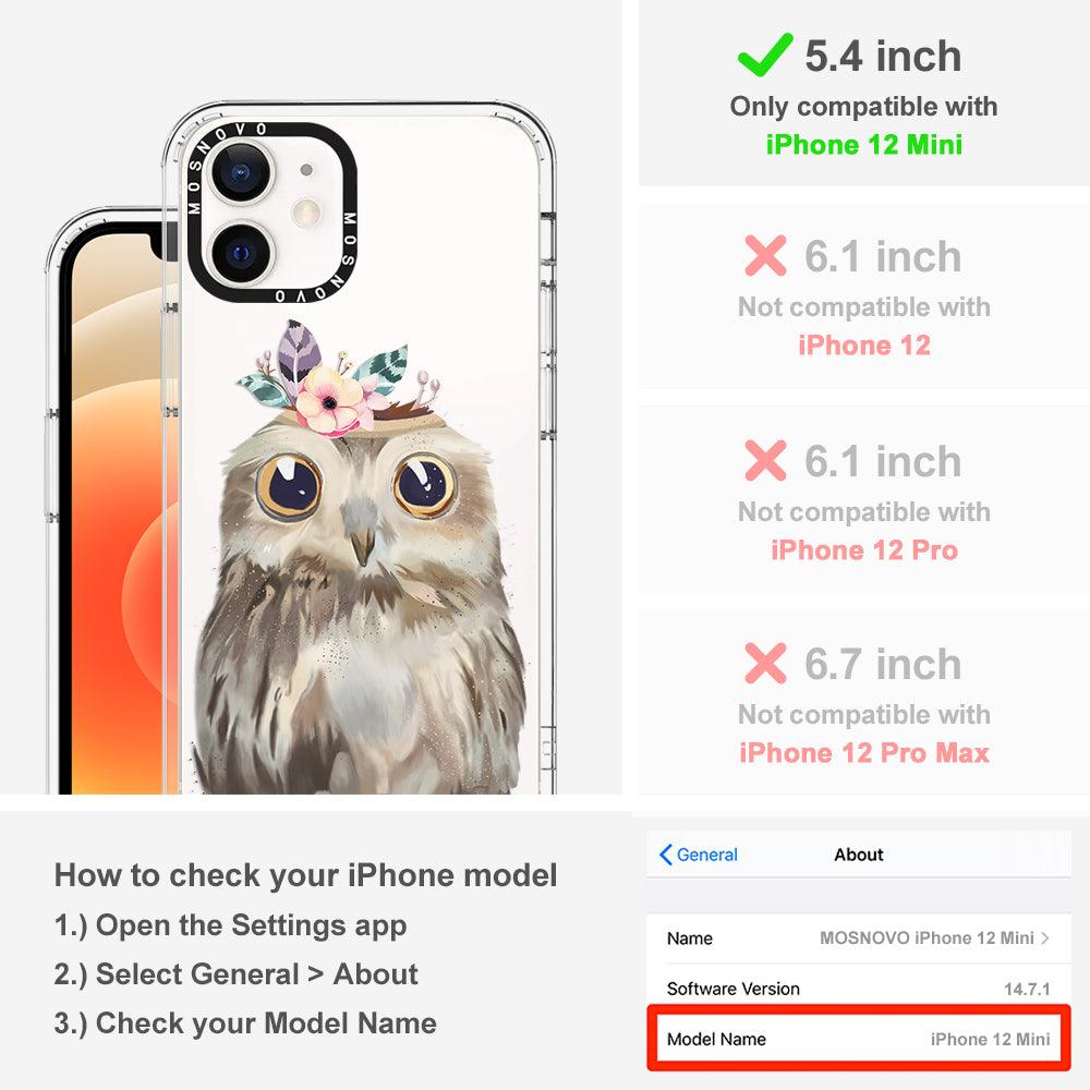 Cute Owl Phone Case - iPhone 12 Mini Case - MOSNOVO