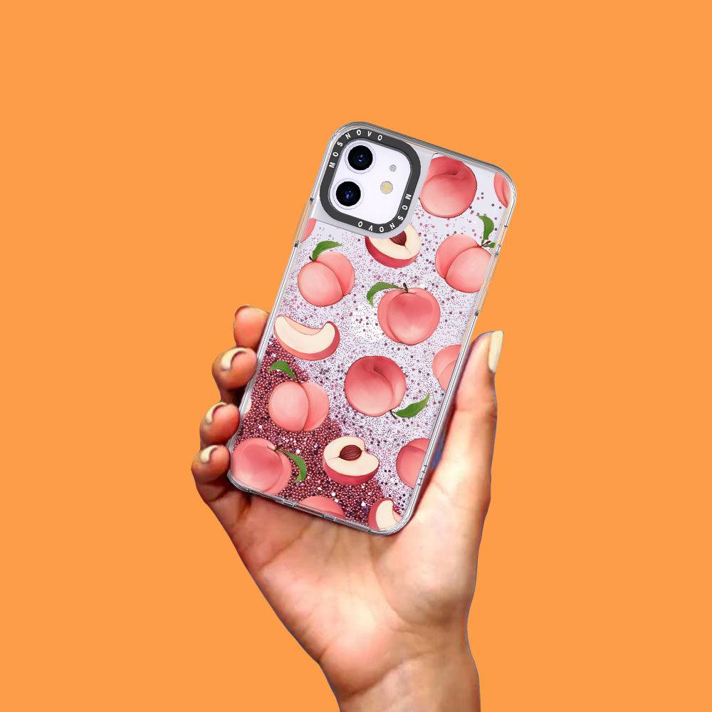 Cute Peach Glitter Phone Case - iPhone 11 Case - MOSNOVO