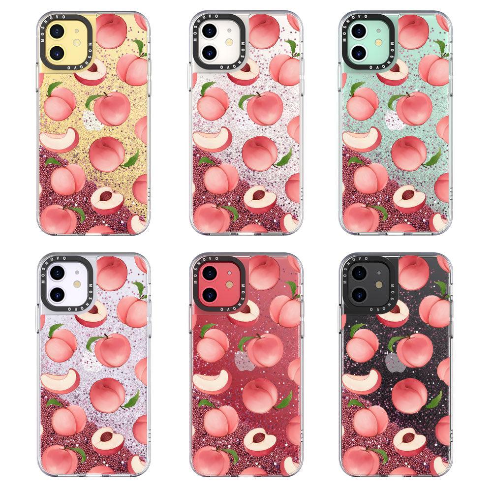 Cute Peach Glitter Phone Case - iPhone 11 Case - MOSNOVO