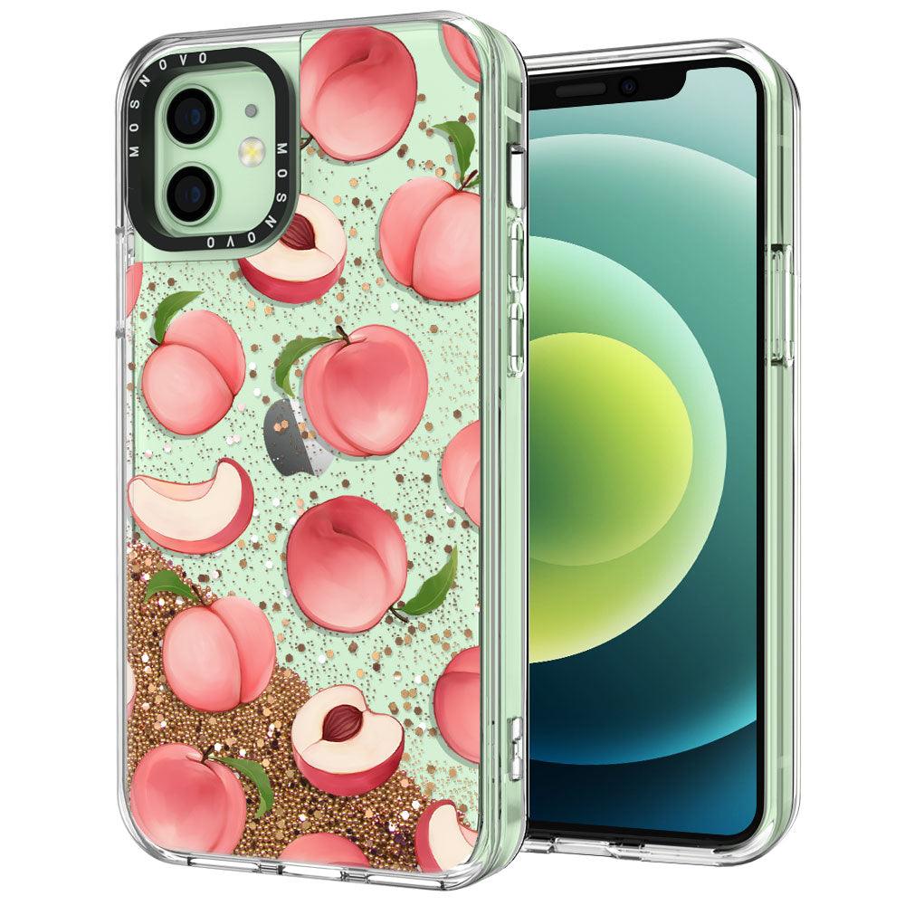 Cute Peach Glitter Phone Case - iPhone 12 Case - MOSNOVO