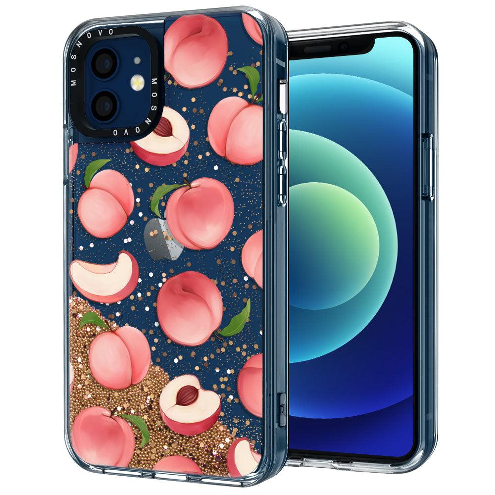 Cute Peach Glitter Phone Case - iPhone 12 Case - MOSNOVO