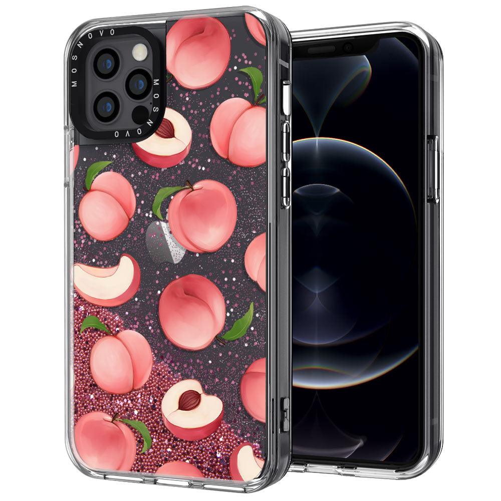 Cute Peach Glitter Phone Case - iPhone 12 Pro Case - MOSNOVO