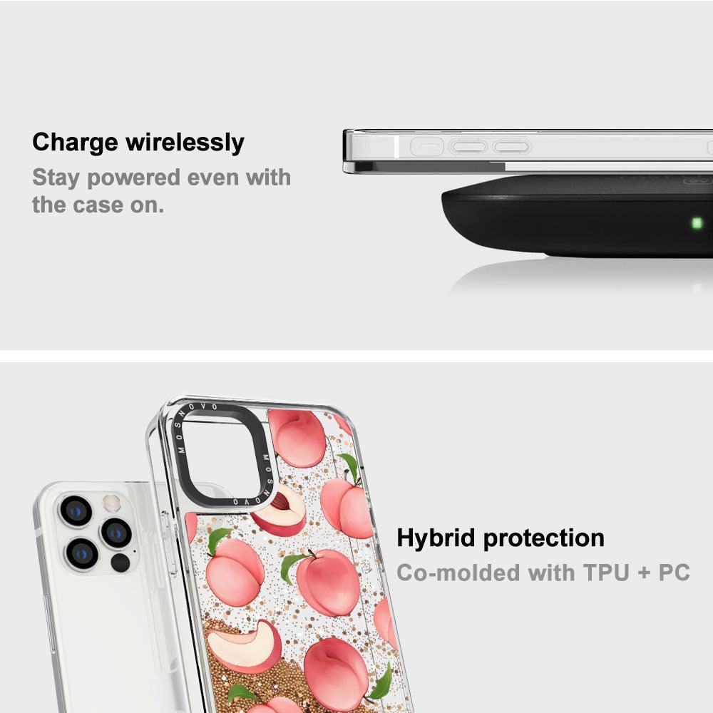 Cute Peach Glitter Phone Case - iPhone 12 Pro Case - MOSNOVO