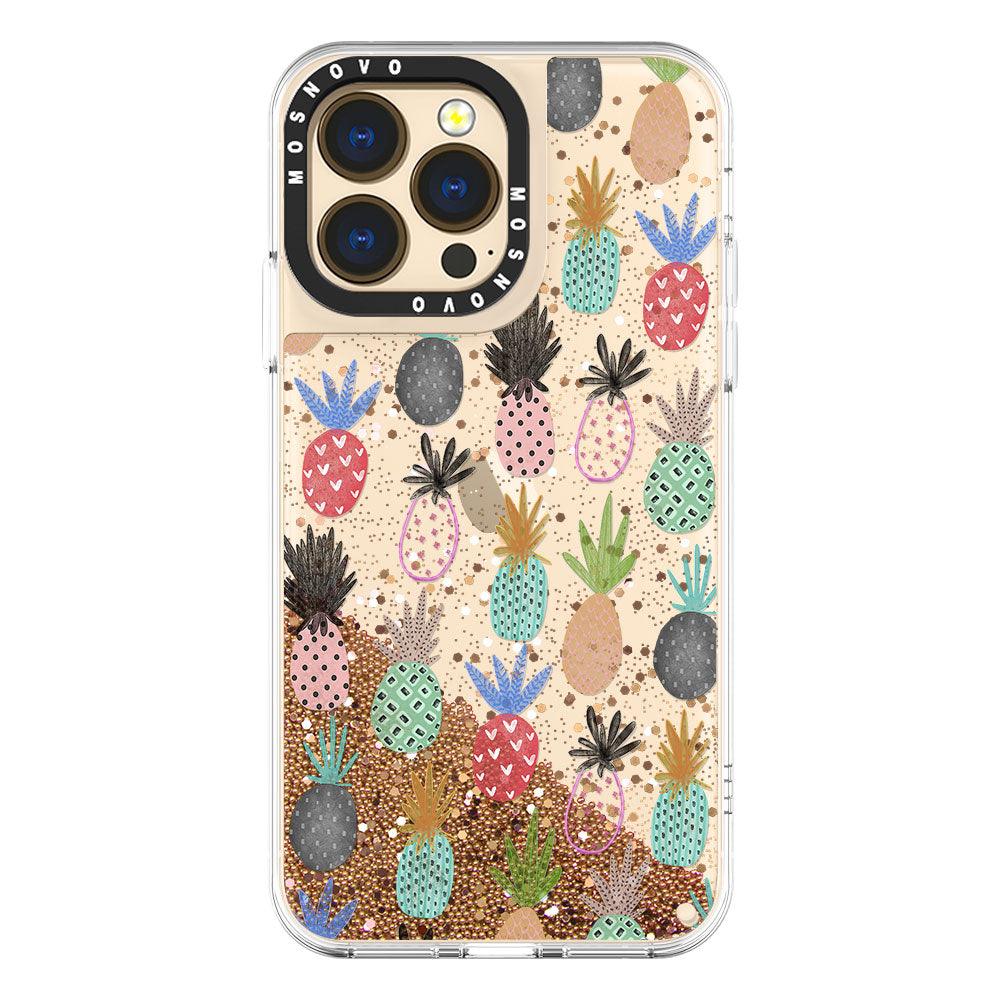 Cute Pineapple Glitter Phone Case - iPhone 13 Pro Case - MOSNOVO