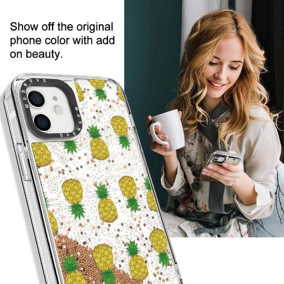 Cute Pineapples Glitter Phone Case - iPhone 12 Case - MOSNOVO