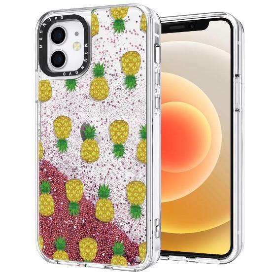 Cute Pineapples Glitter Phone Case - iPhone 12 Mini Case - MOSNOVO