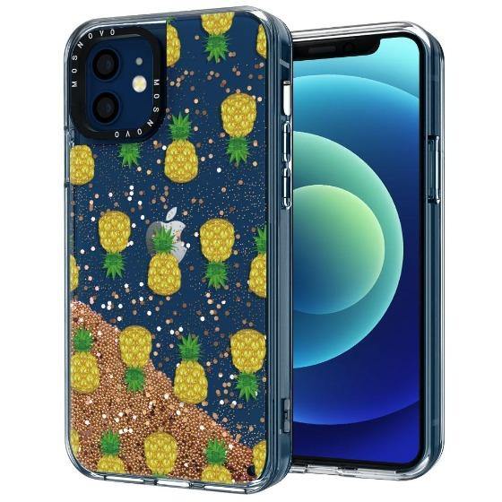 Cute Pineapples Glitter Phone Case - iPhone 12 Mini Case - MOSNOVO