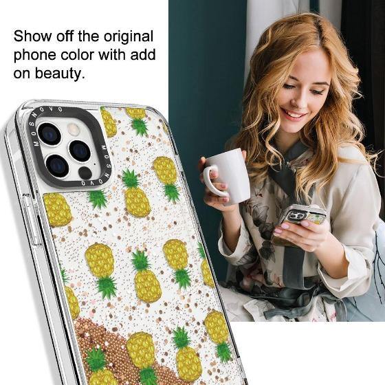 Cute Pineapples Glitter Phone Case - iPhone 12 Pro Max Case - MOSNOVO