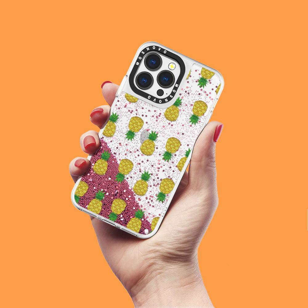 Cute Pineapples Glitter Phone Case - iPhone 13 Pro Case - MOSNOVO